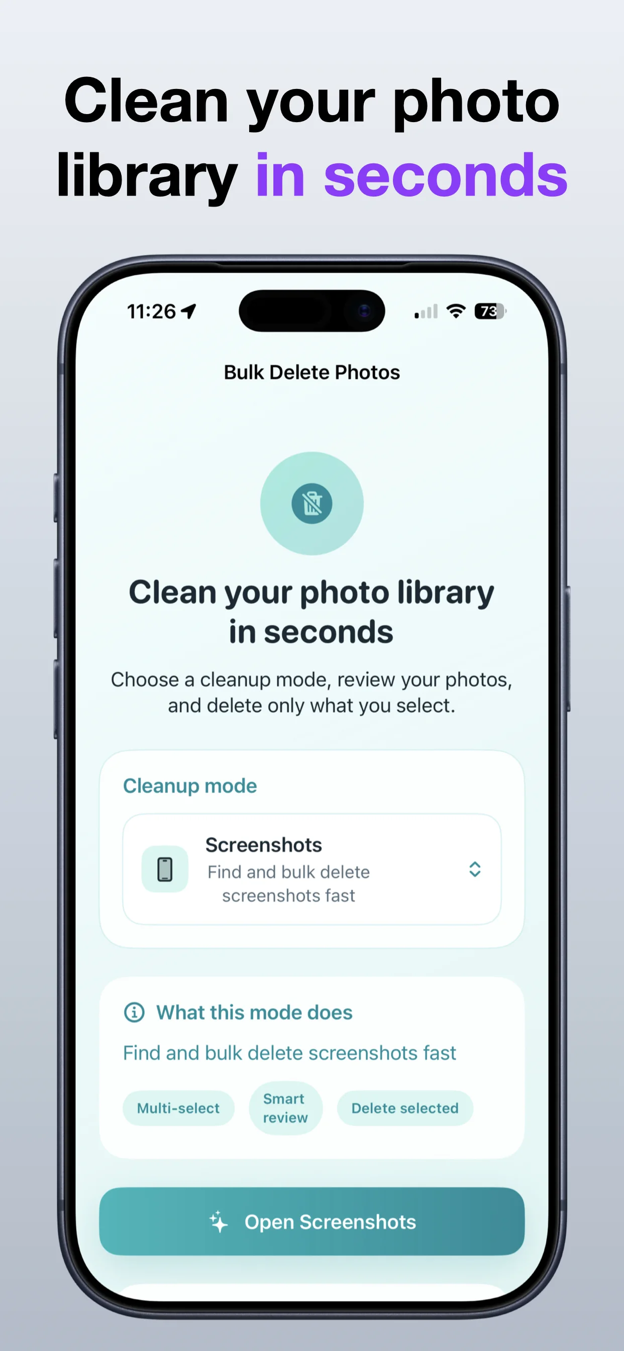 Bulk Delete Photos App Store screenshot preview