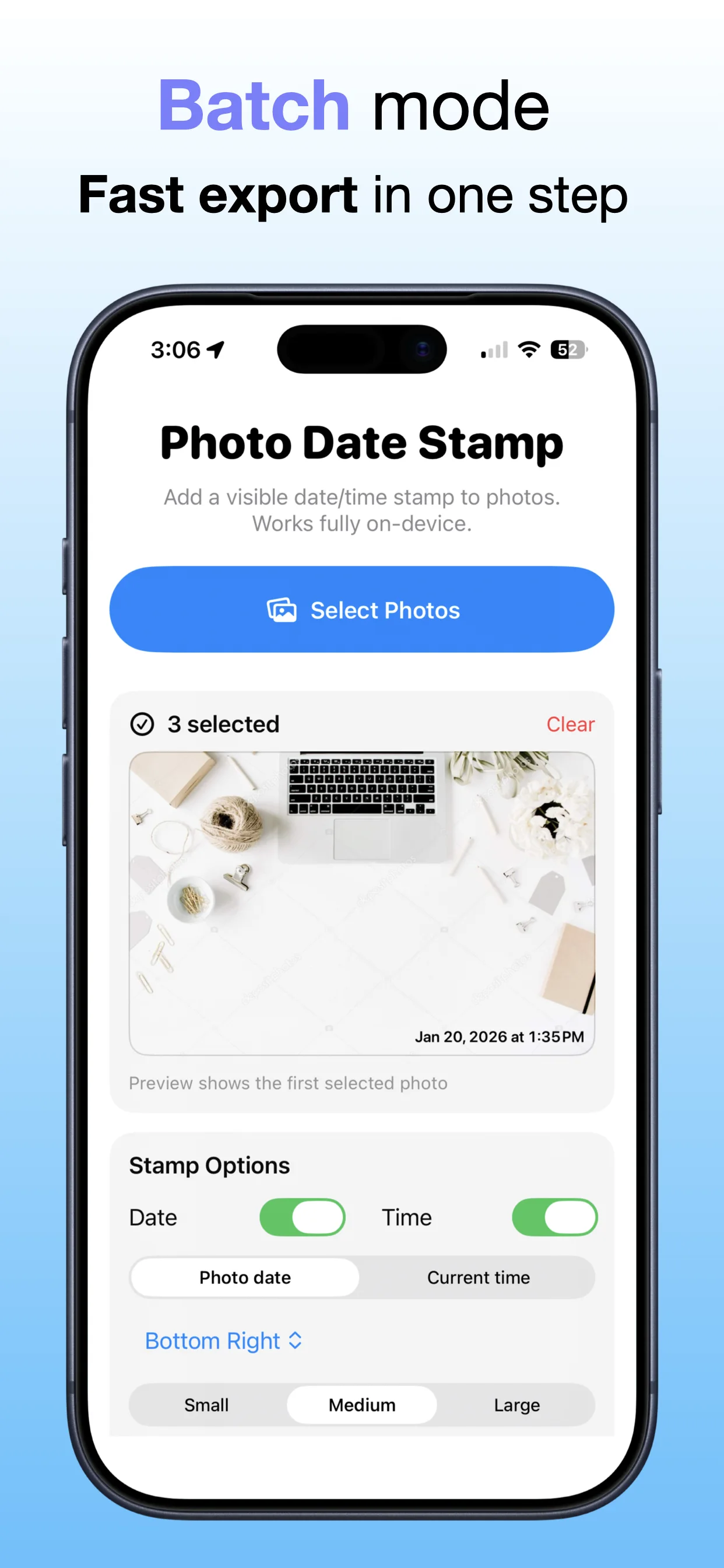 Date Stamp Photos screenshot: Keep better photo records