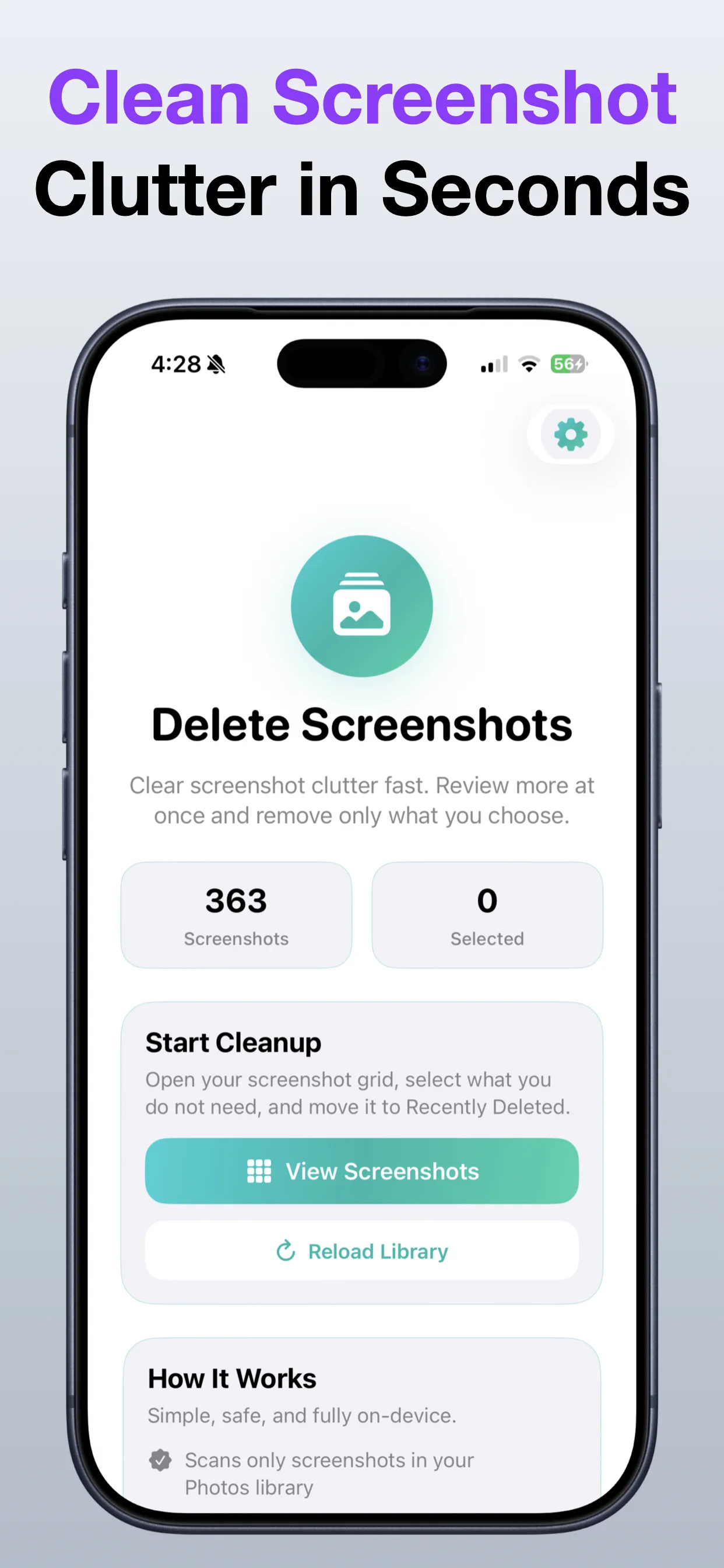 Delete Screenshots screenshot: Delete only what you choose