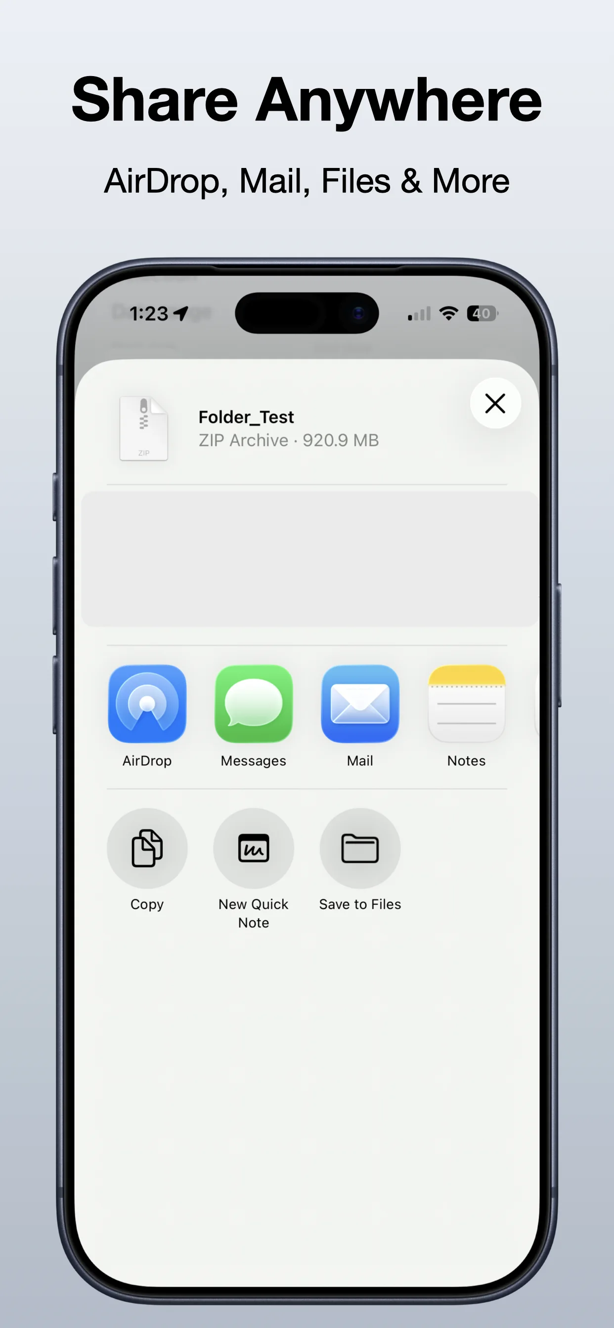 Export Photos - ZIP & Share screenshot: Share anywhere