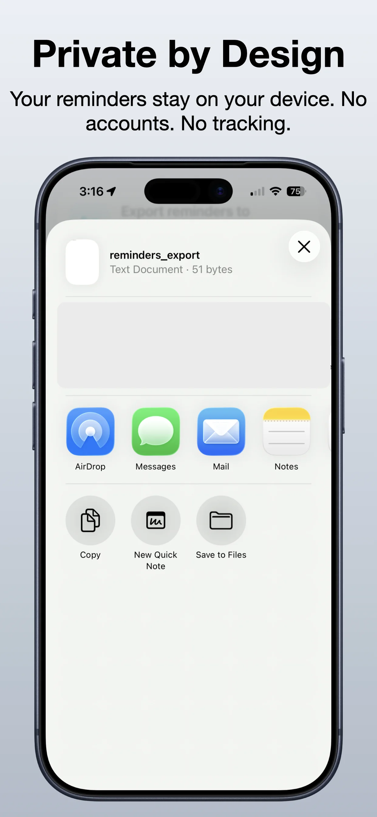 Export Reminders screenshot 5: Save or share the file