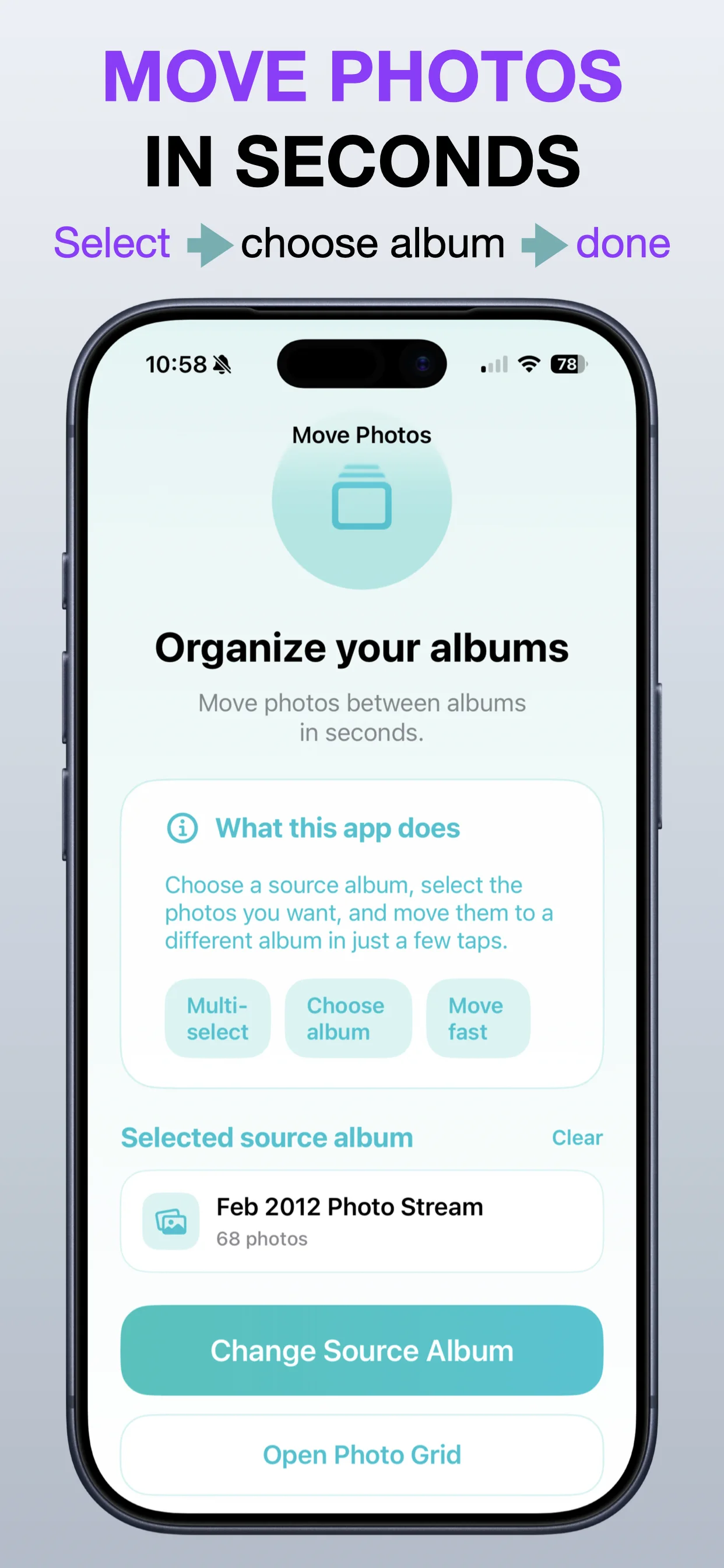 Move Photos Between Albums App Store screenshot preview