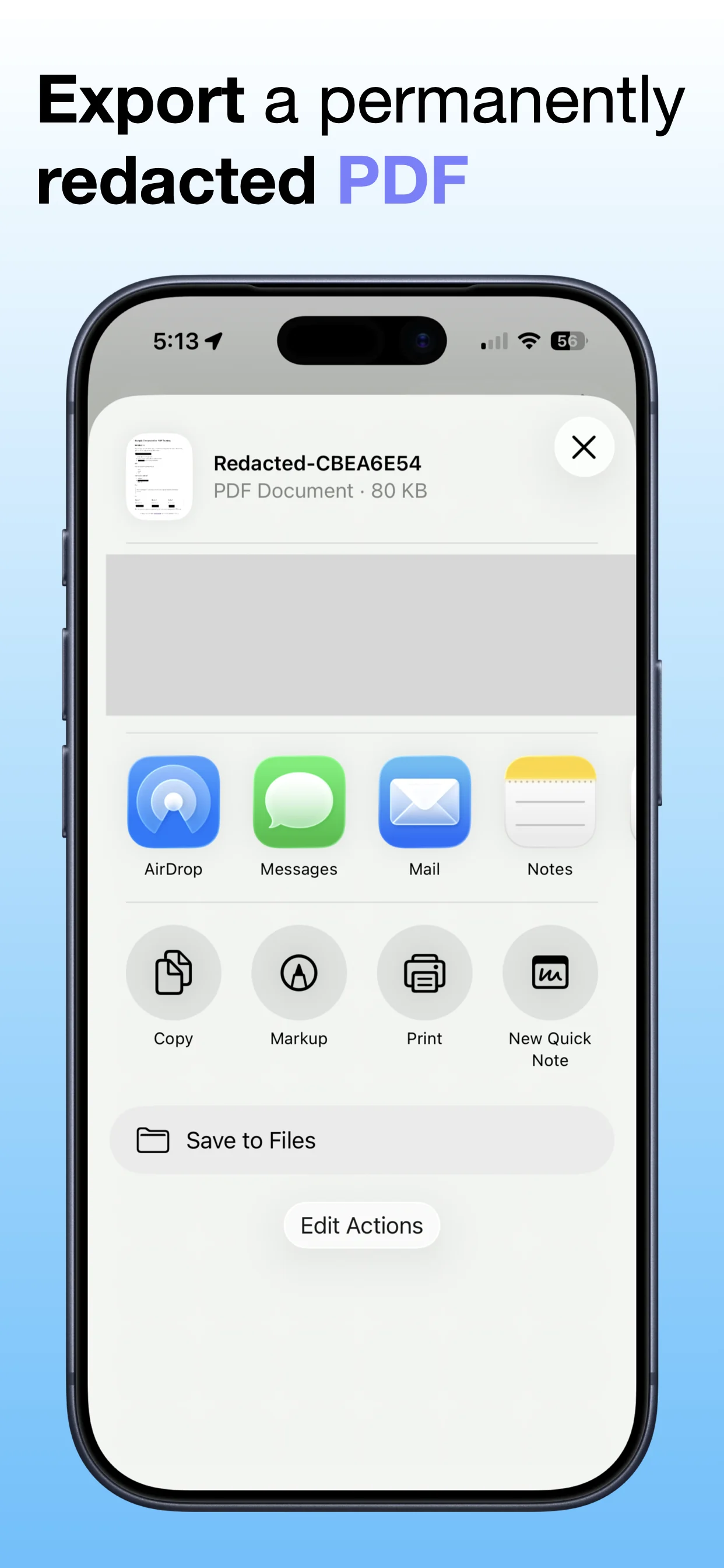 PDF Redactor screenshot 4: Save the cleaned PDF