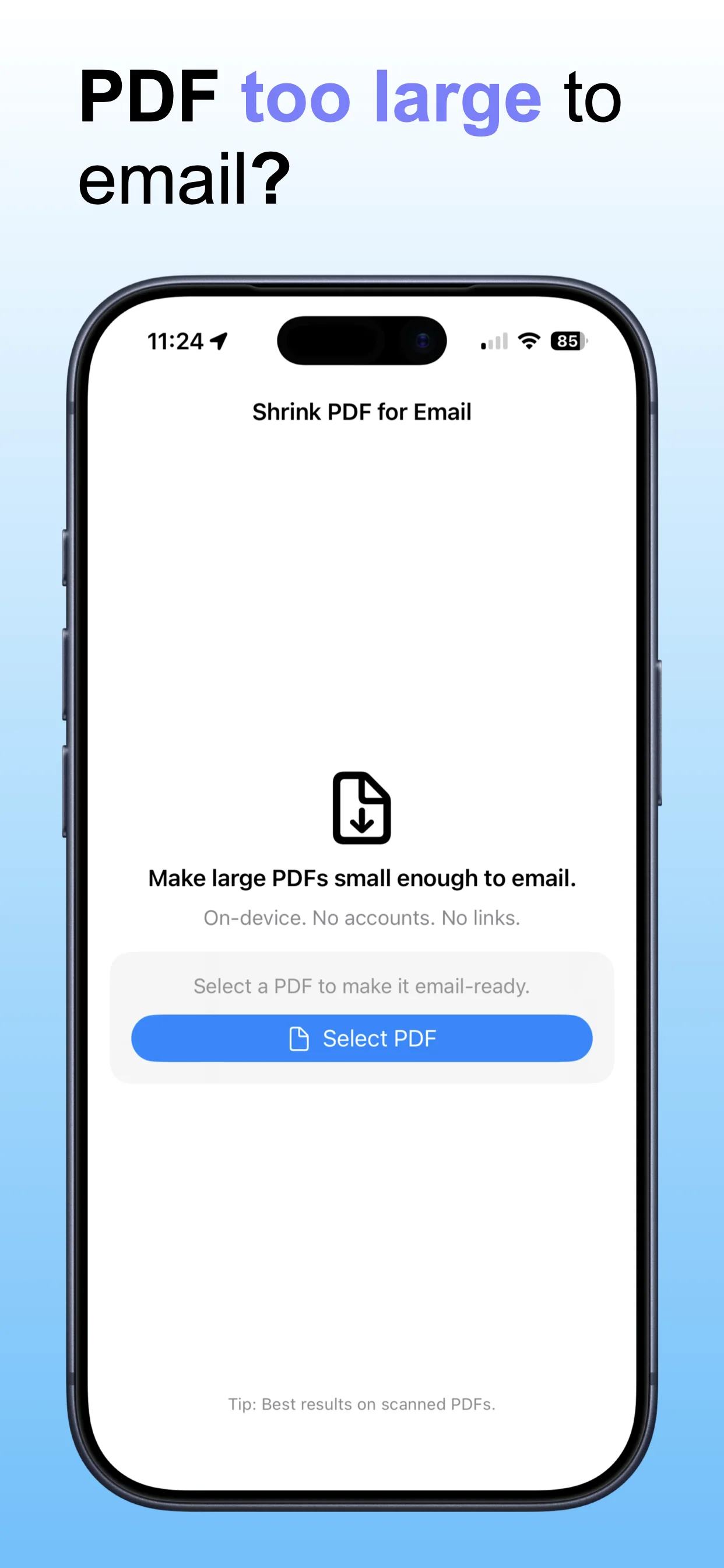 Shrink PDF Email App Store screenshot preview