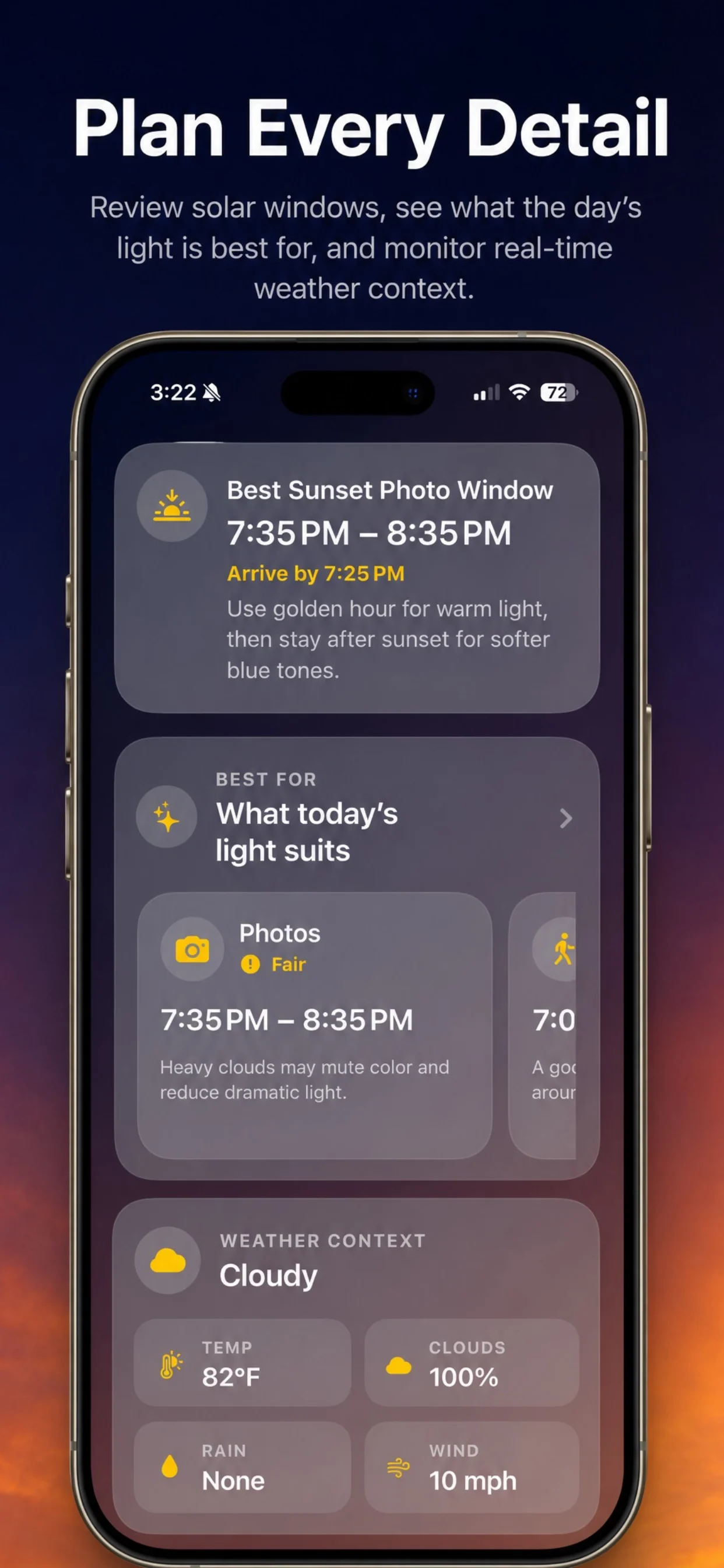 SunPath screenshot 6: Make better timing decisions