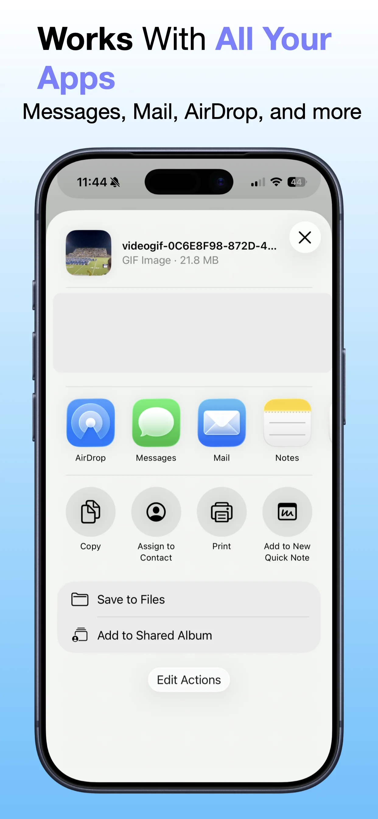 Video to GIF – No Watermark screenshot: Save or share